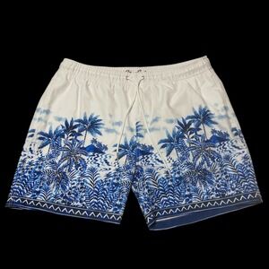 Robert Graham Riviera Mens Medium Tropical Palm Tree Print Swim Shorts Trunks
